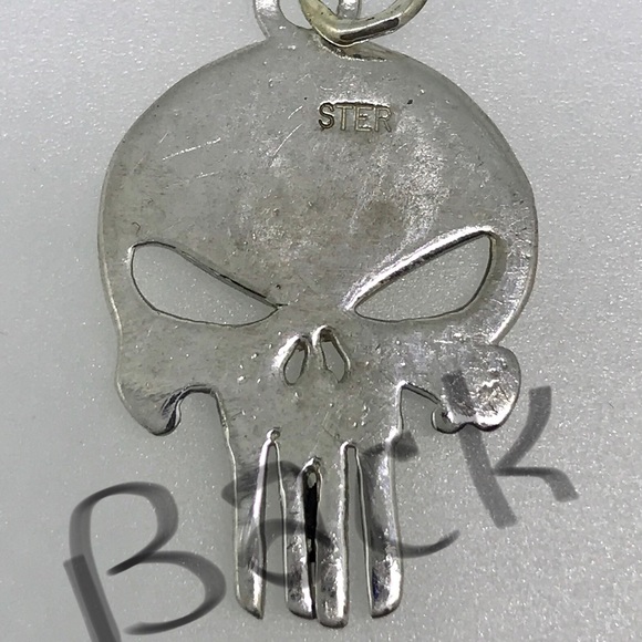 NWT heavy SS .925 skull pendant handmade - Picture 4 of 6
